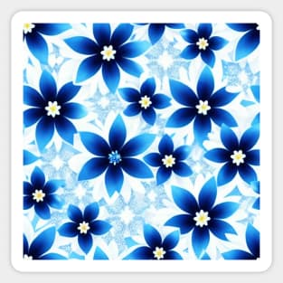 Just a Blue Flower Pattern 5 - Elegant and Sophisticated Design for Home Decor Sticker